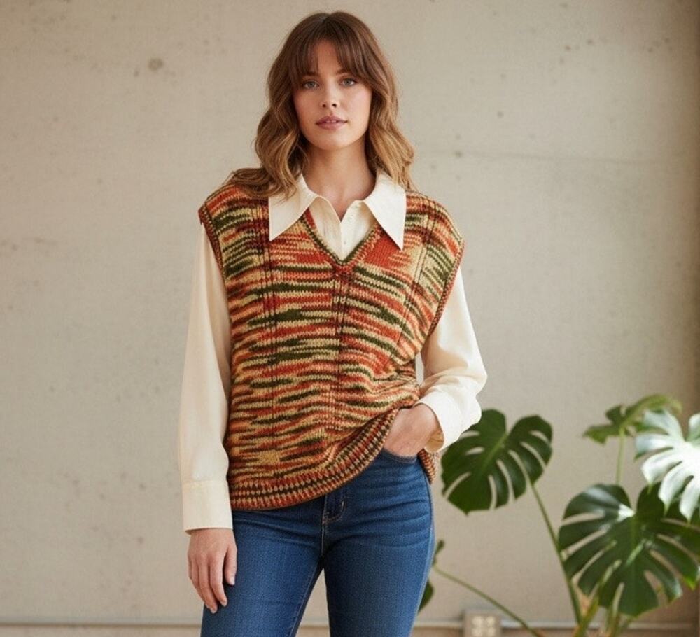 Vintage 1960s–70s Handknit Sweater Vest